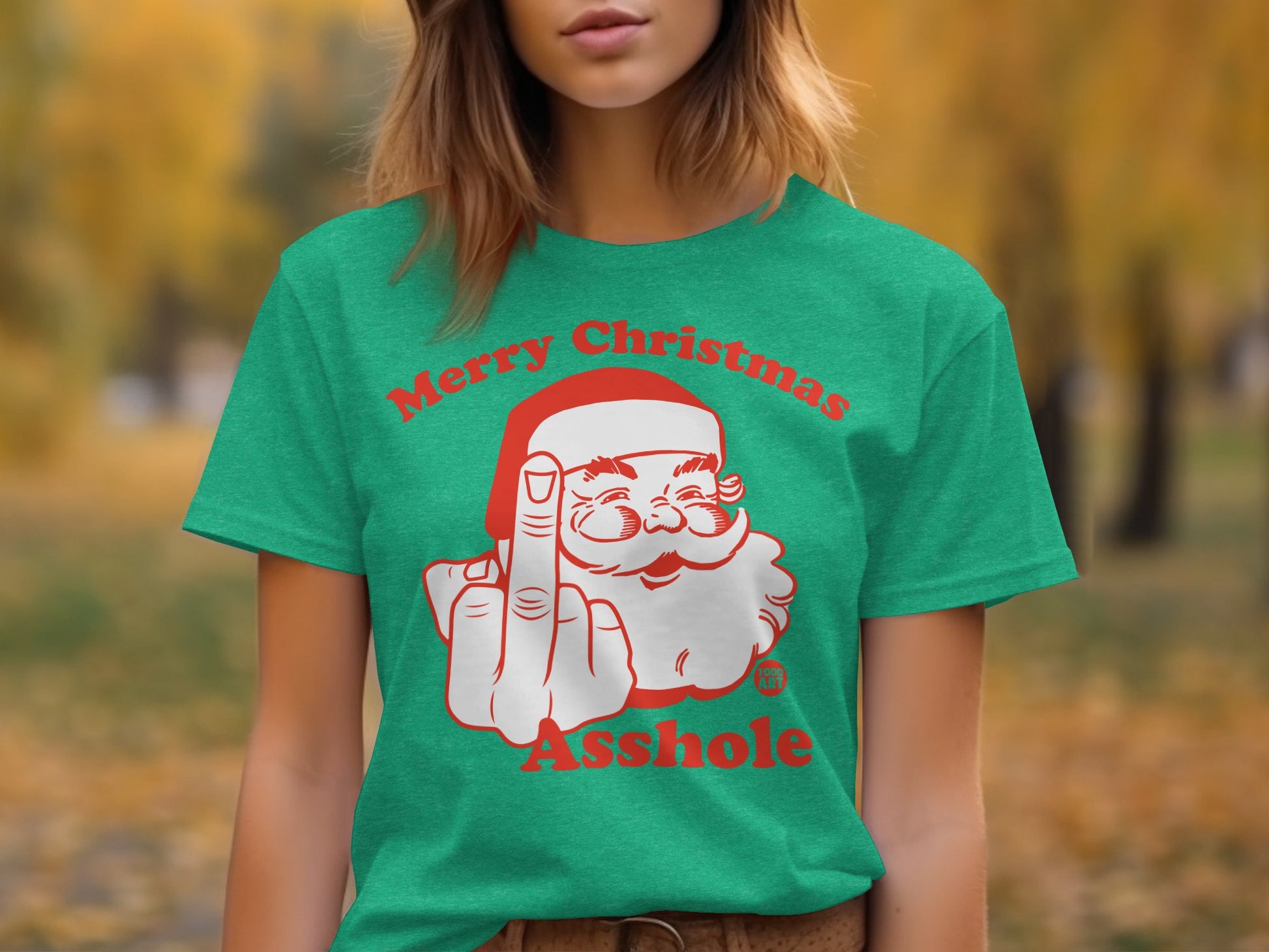 Funny Merry Christmas Santa Middle Finger T-Shirt