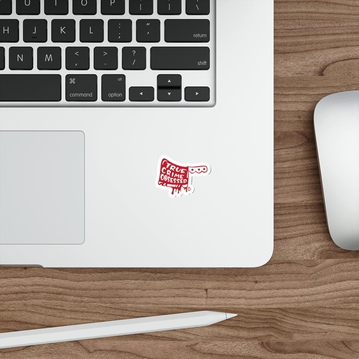 True Crime Obsessed Bloody Finger Sticker