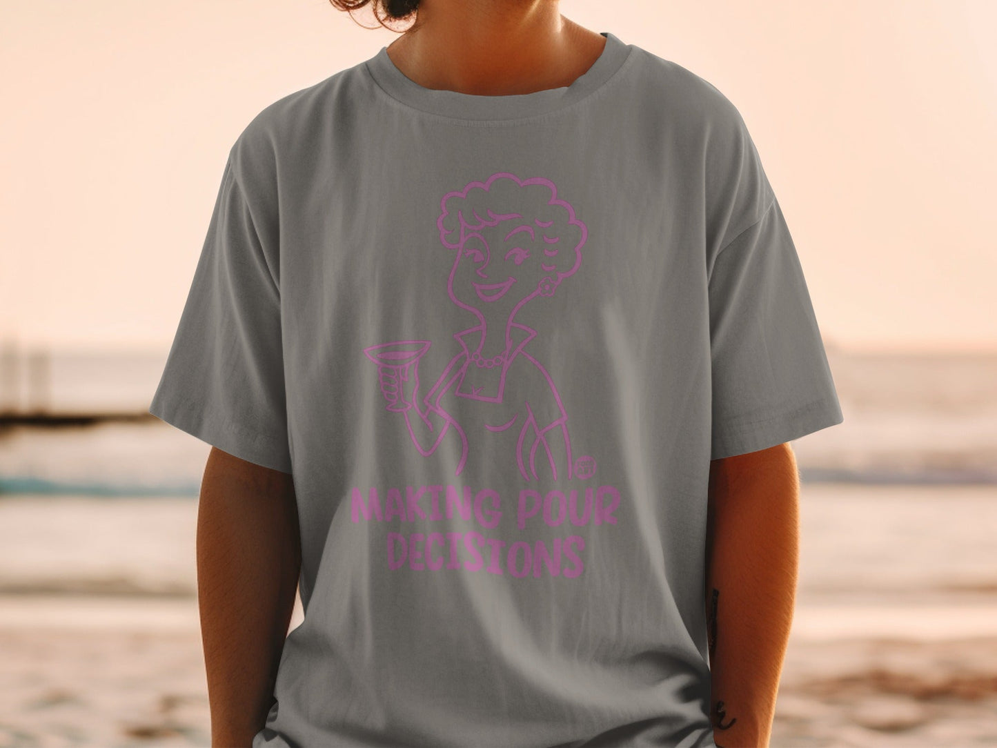 Making Pour Decisions Cartoon Graphic T-shirt