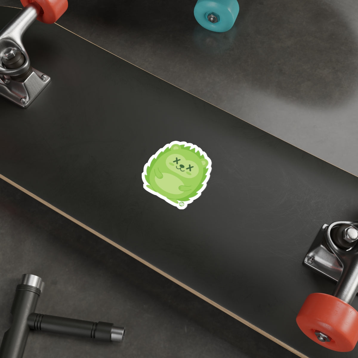 Cute Green Hedgehog Sticker for Skateboard Decoration