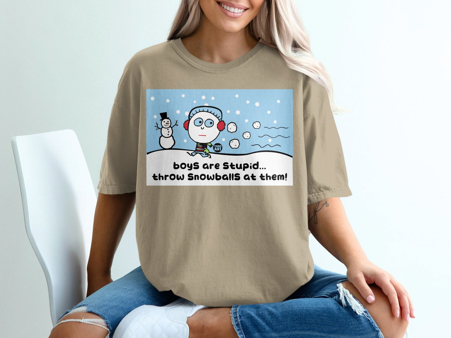 Boys are Stupid Throw Snowballs at Them T-shirt