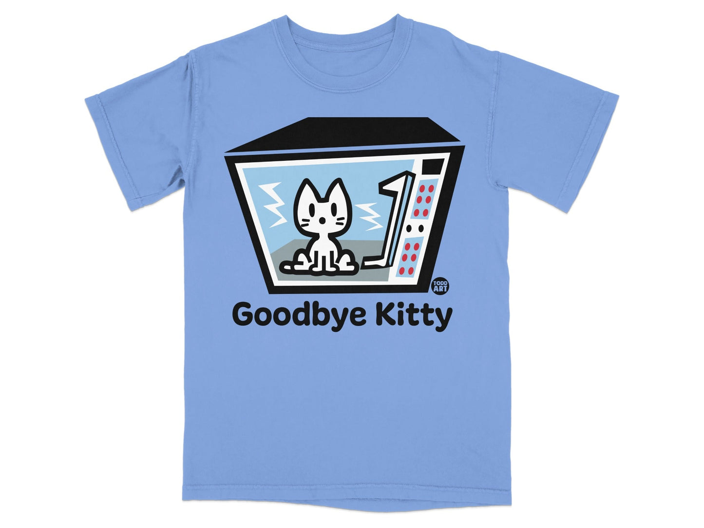 Goodbye Kitty Cute and Funny Blue T-Shirt