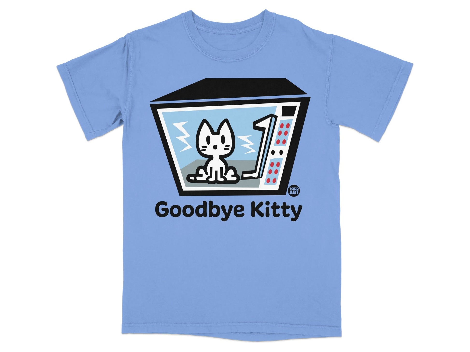 Goodbye Kitty Cute and Funny Blue T-Shirt