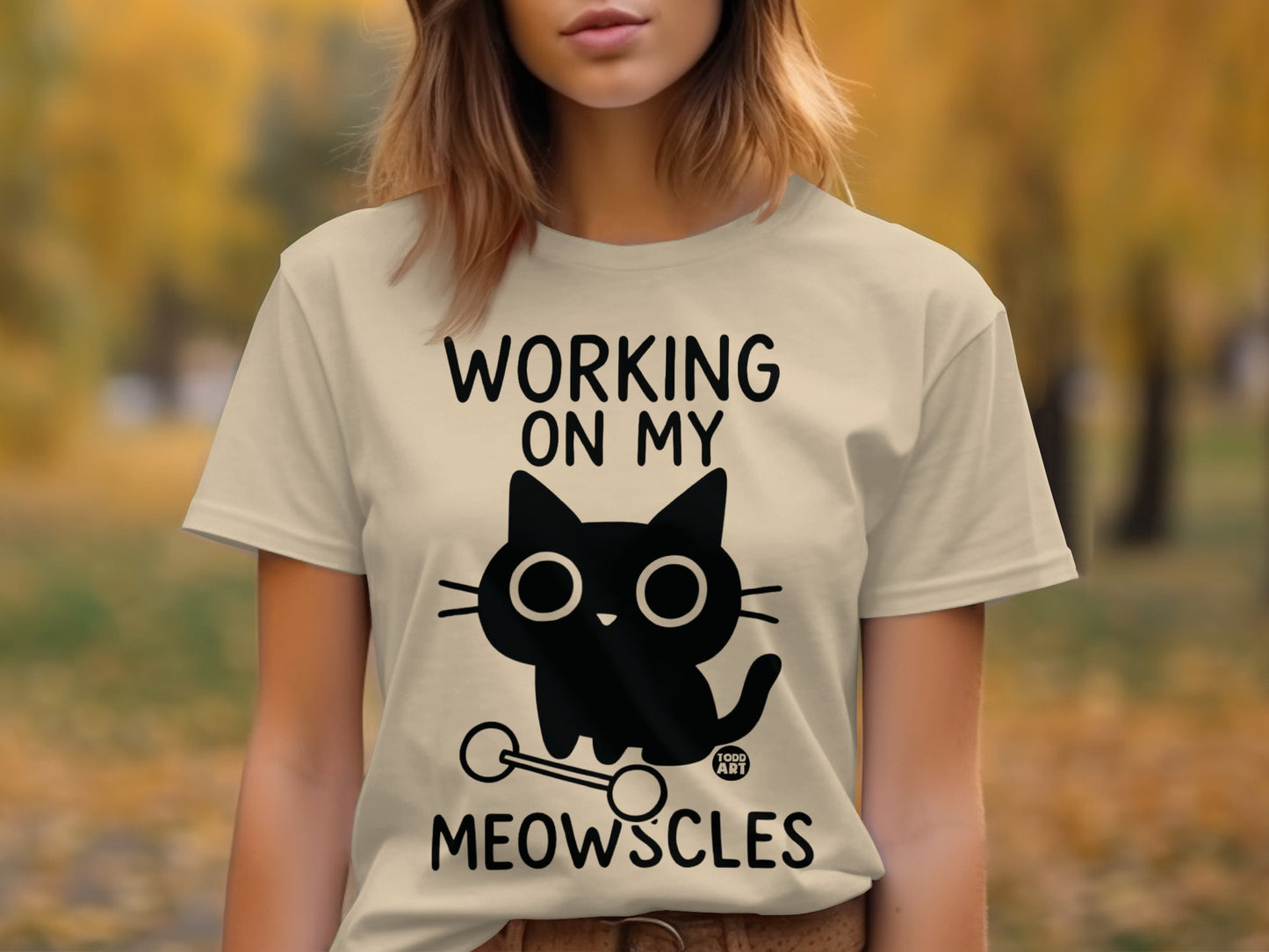 Working on My Meowscles Cat T-Shirt