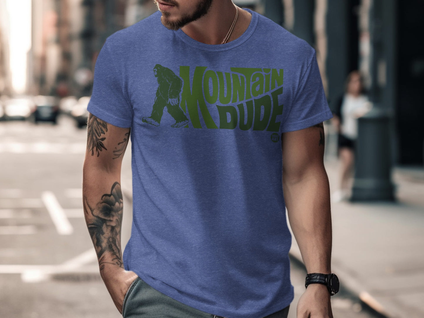 Mountain Dude Graphic Tee with Bigfoot Design Shirt