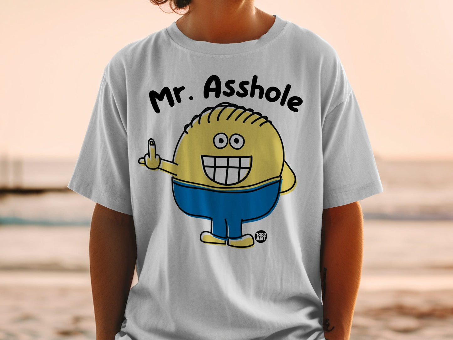 Mr. Asshole Cartoon Character Funny Graphic T-Shirt