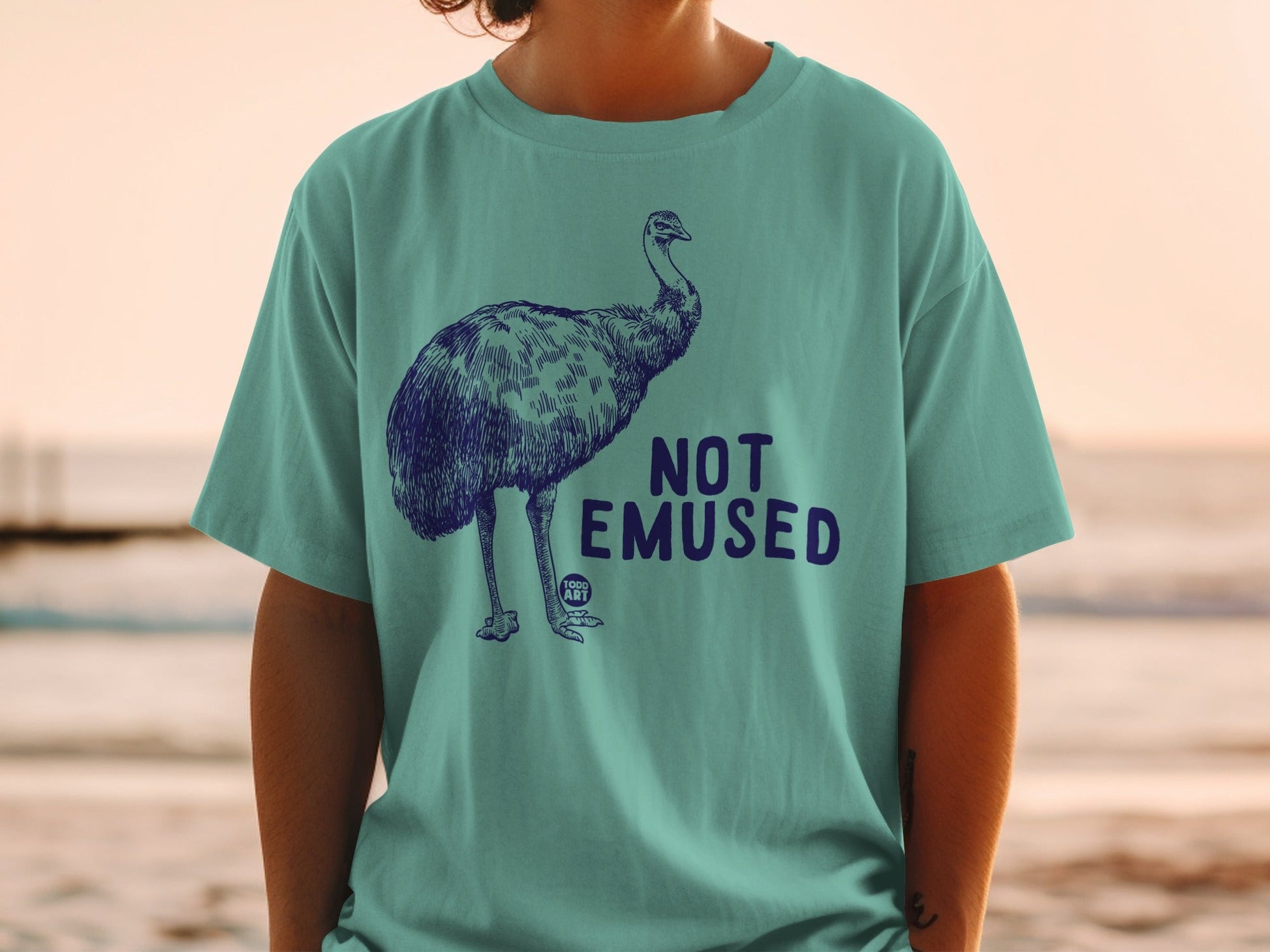 Not Emused Graphic Tee Featuring Emu Illustration