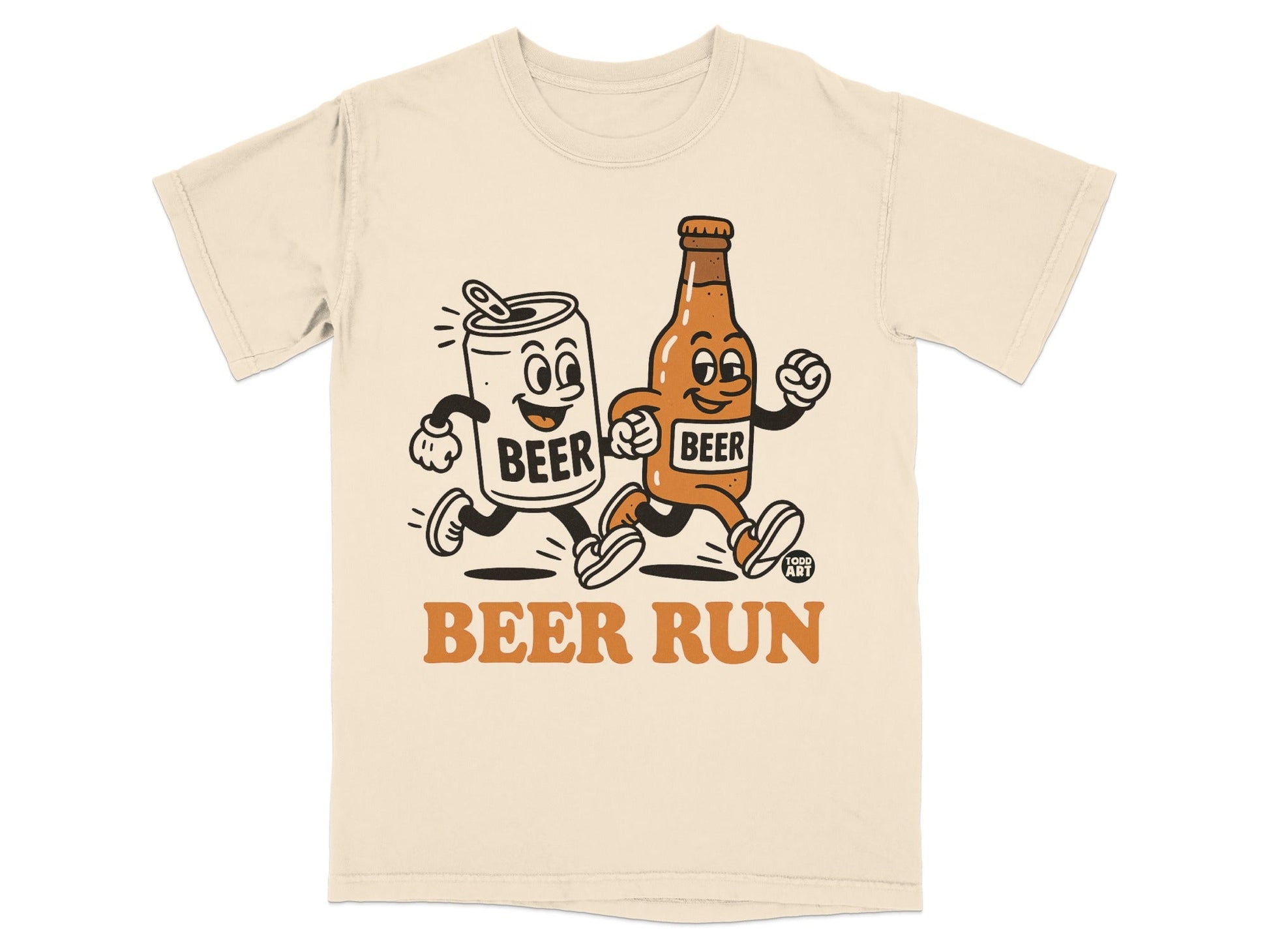 Beer Run Graphic Printed Tee Shirt for Casual Wear