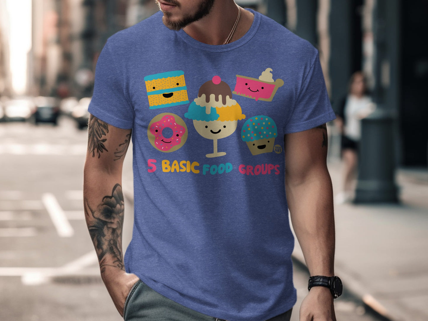 Colorful 5 Basic Food Groups Graphic T-Shirt Product