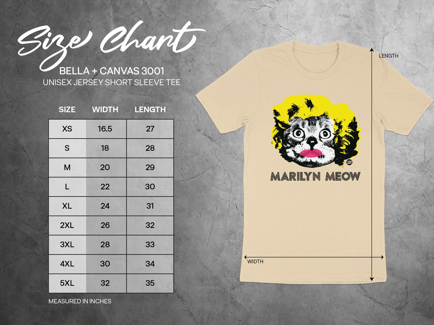 Marilyn Meow Bella Canvas 3001 Unisex Short Sleeve Tee