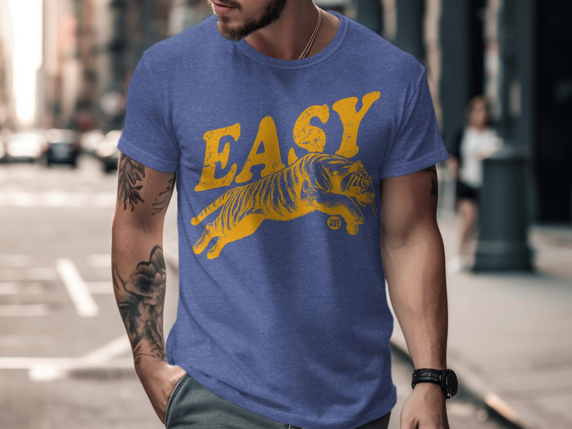 Bold Easy Tiger Graphic Tee Stylish Casual Shirt