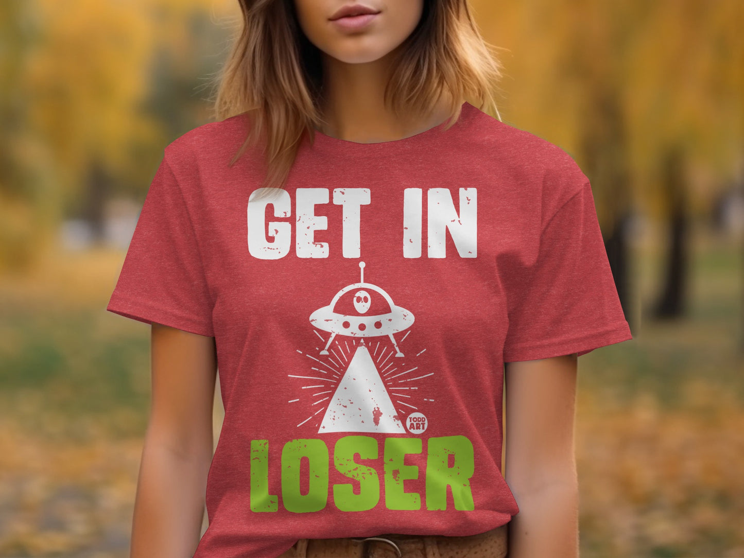 Get In Loser UFO Alien Graphic T-Shirt