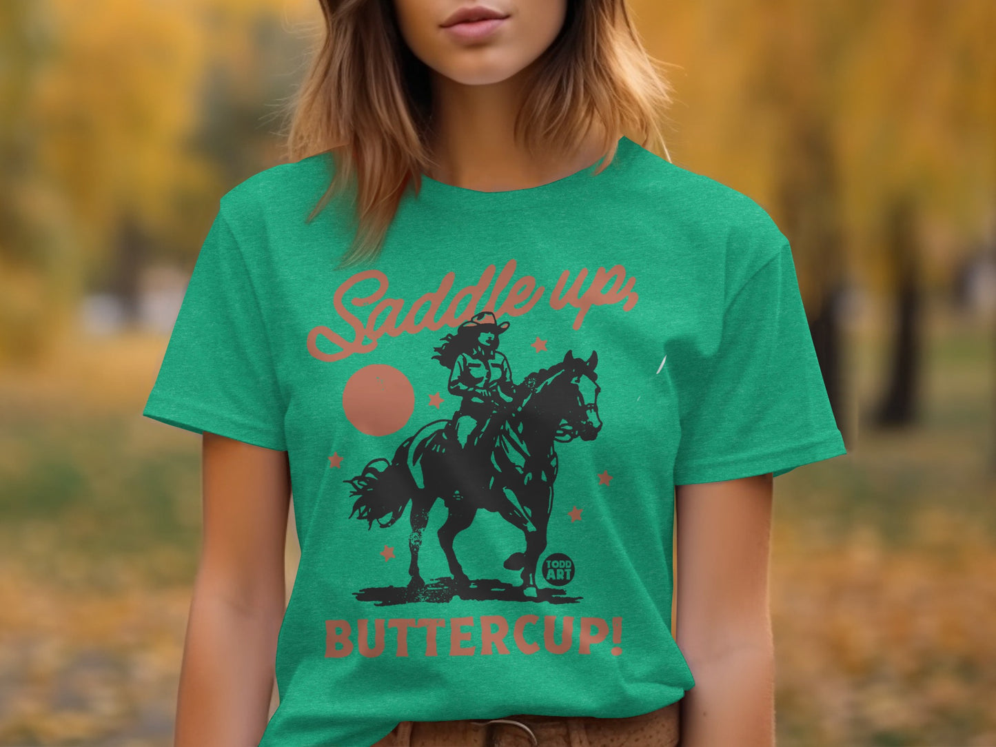 Saddle Up Buttercup Graphic Tee for Casual Wear