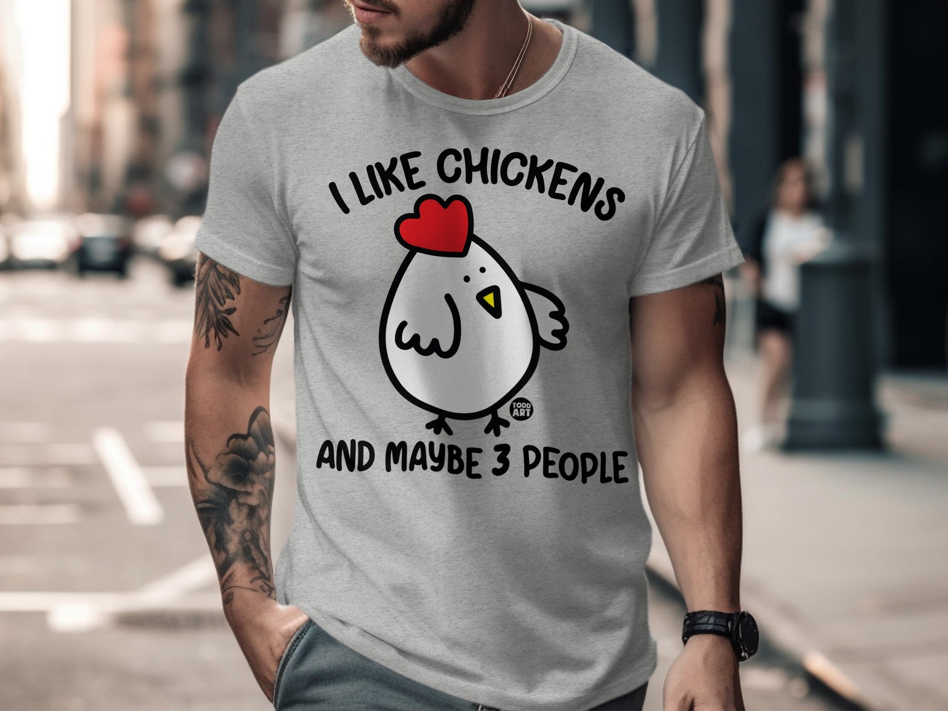 I Like Chickens And Maybe 3 People Funny T-Shirt