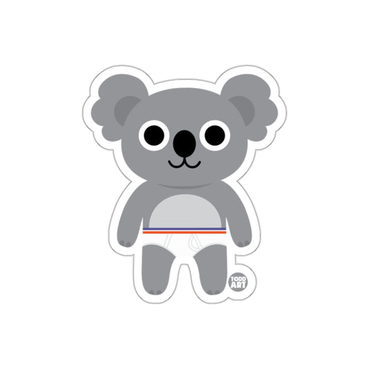 Cute Koala Bear in Underwear Sticker for Kids