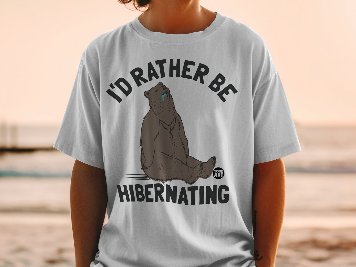 I'd Rather Be Hibernating Bear Graphic T-Shirt
