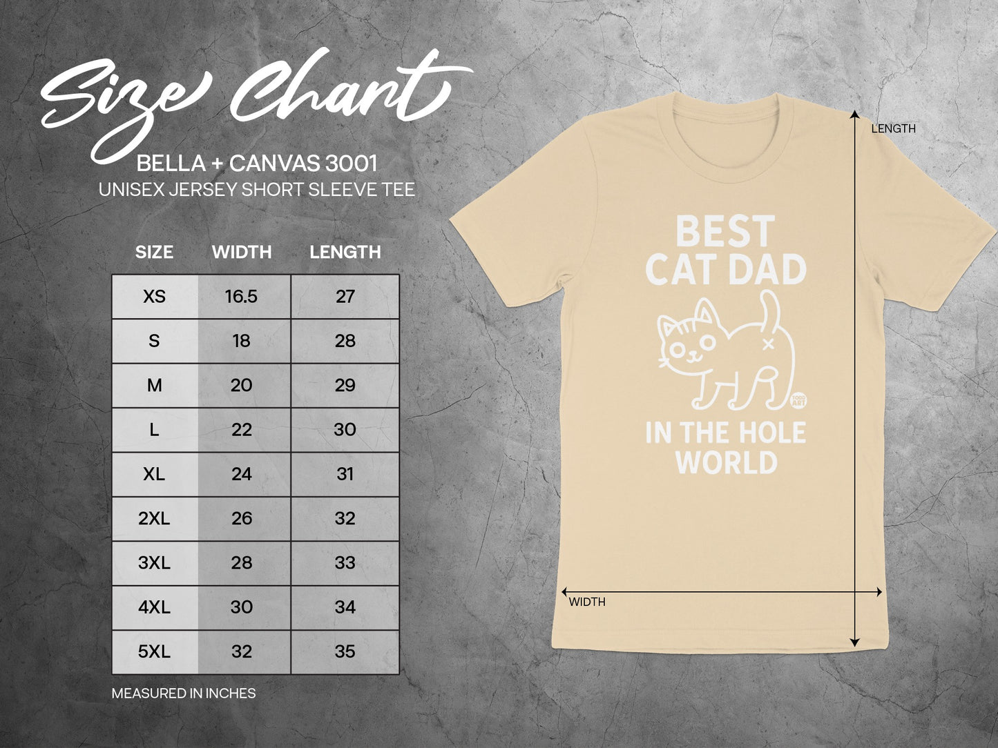 Best Cat Dad In The Hole World Short Sleeve Tee