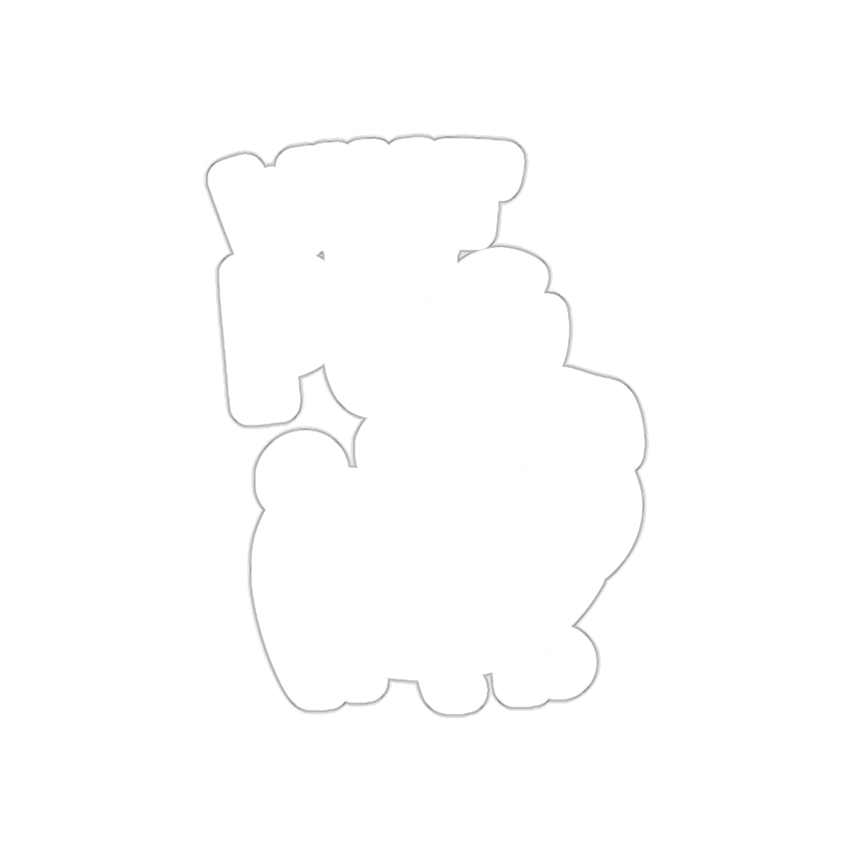 White Puffy Flock Heat Transfer Vinyl Sticker
