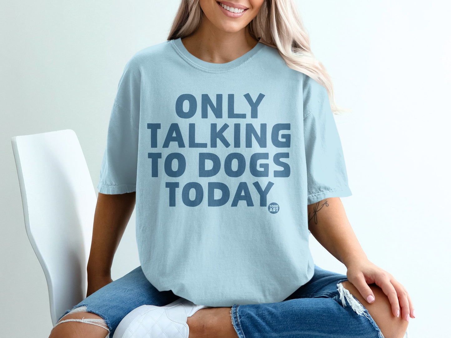 ONLY TALKING TO DOGS TODAY Printed Shirt