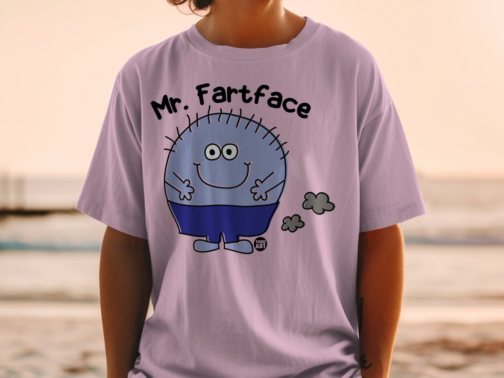 Mr. Fartface Character Funny Cartoon T-Shirt