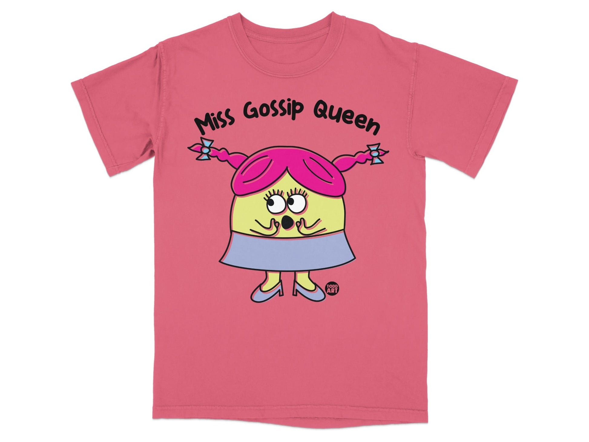 Miss Gossip Queen Cartoon Character T-shirt