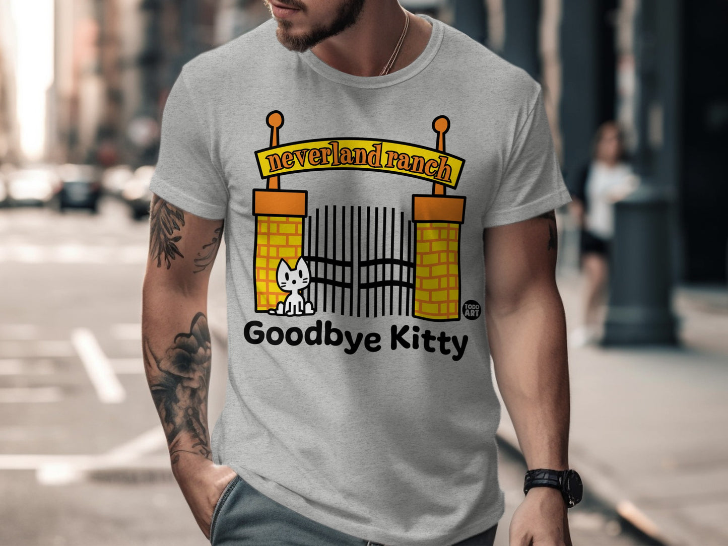 Neverland Ranch Goodbye Kitty T-shirt Design