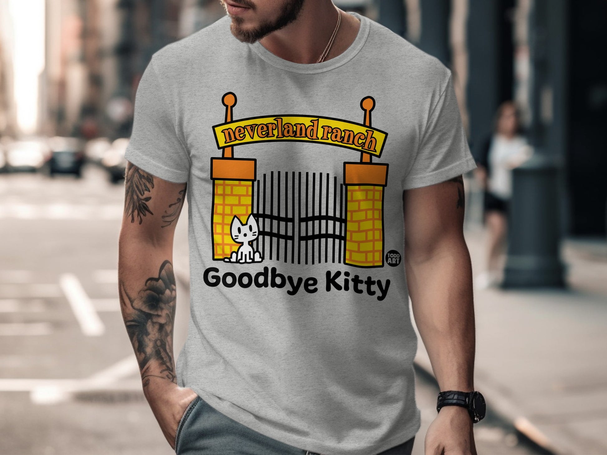 Neverland Ranch Goodbye Kitty T-shirt Design