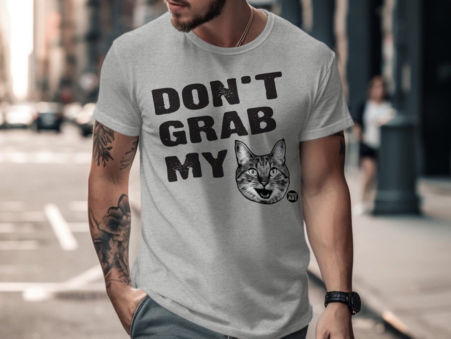 Funny Cat Don't Grab My Graphic T-Shirt