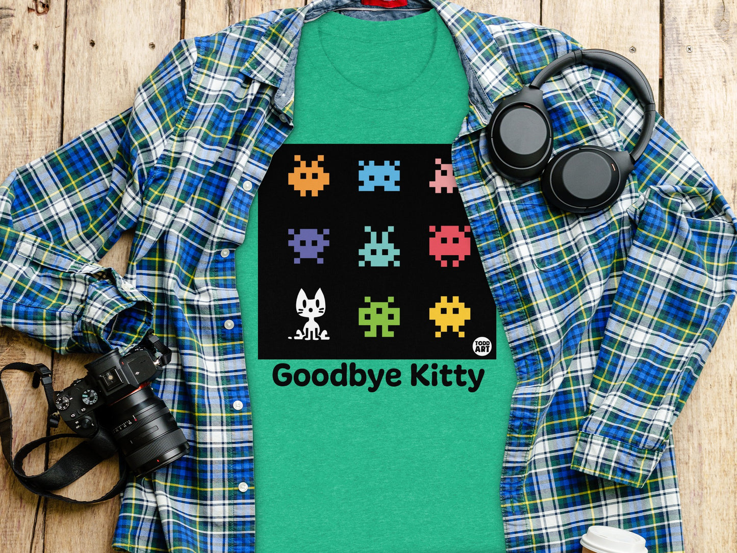 Goodbye Kitty Shirt With Retro Gaming Design