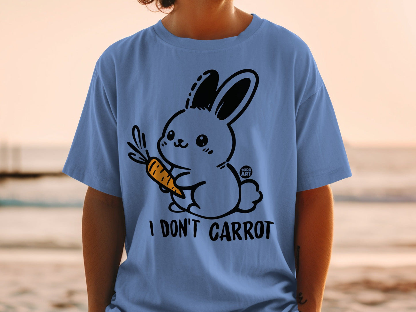 I Don't Carrot Bunny Graphic Tee Shirt Cute Design