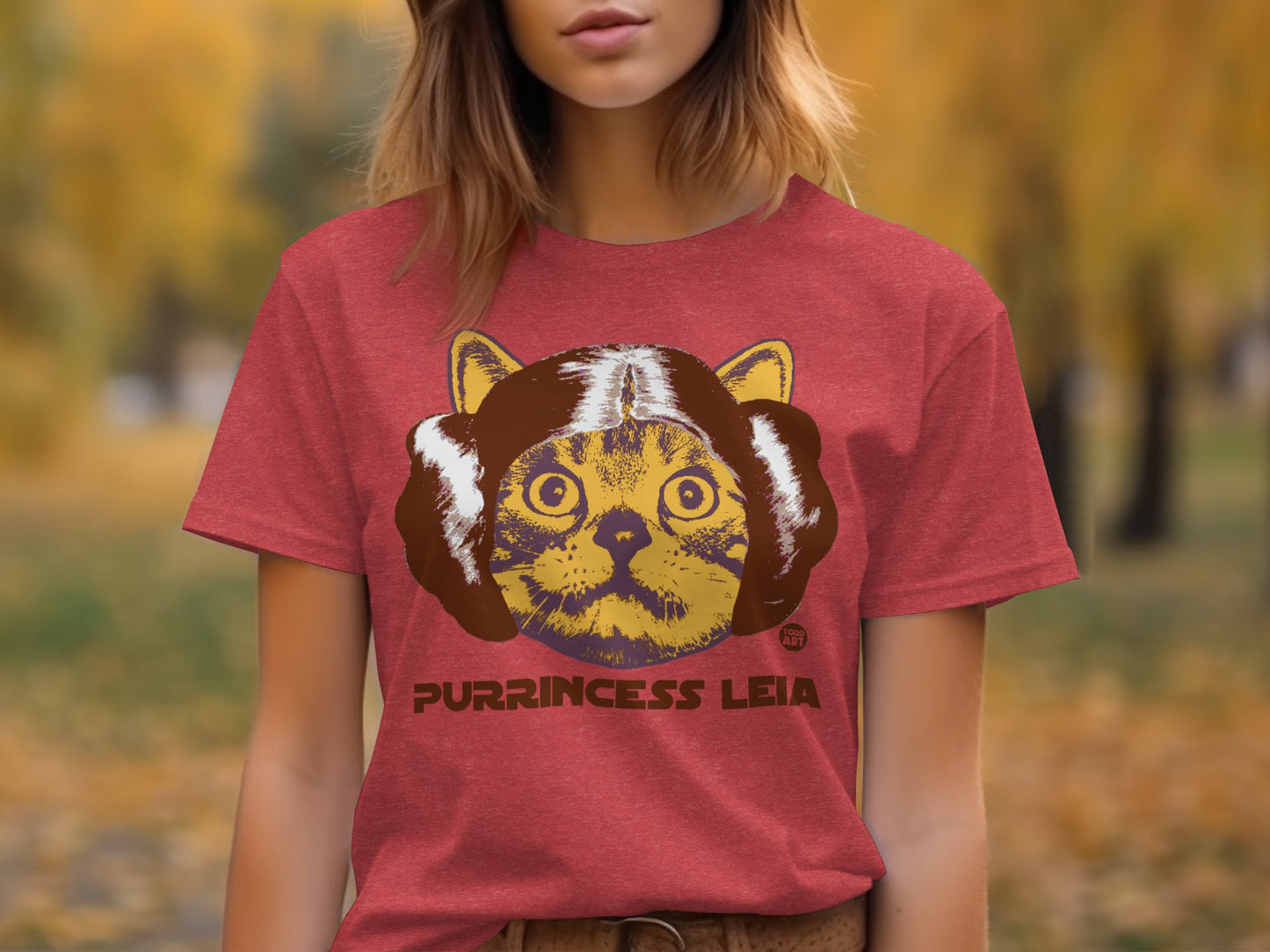 Purrincess Leia Cat Graphic Tee Cute Cat Fan Shirt