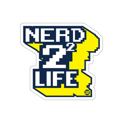 Nerd Squared Life Blue White and Yellow Graphic sticker