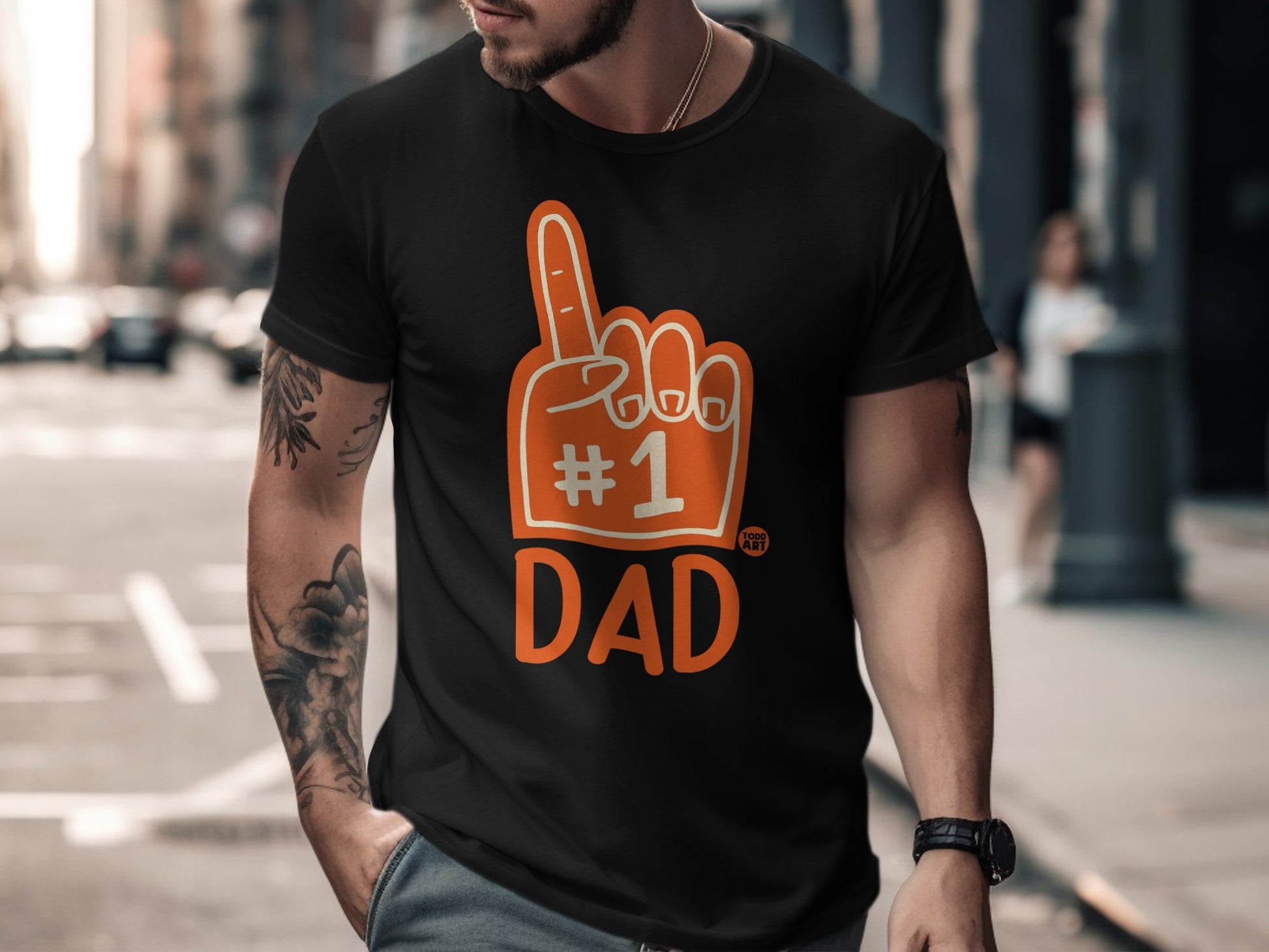 '#1 Dad Graphic Tee for Father's Day Gift Shirt'