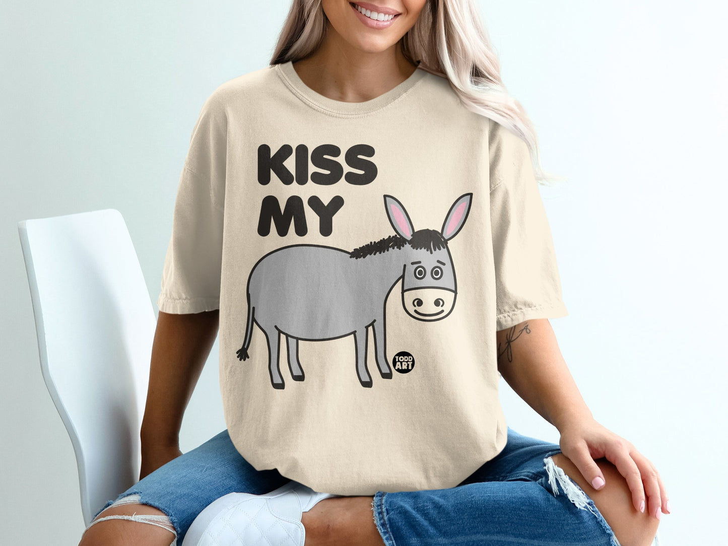 Kiss My Donkey Graphic Tee Shirt Funny Apparel