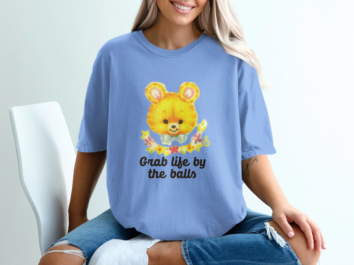 Grab Life by the Balls Cute Bear Graphic Shirt