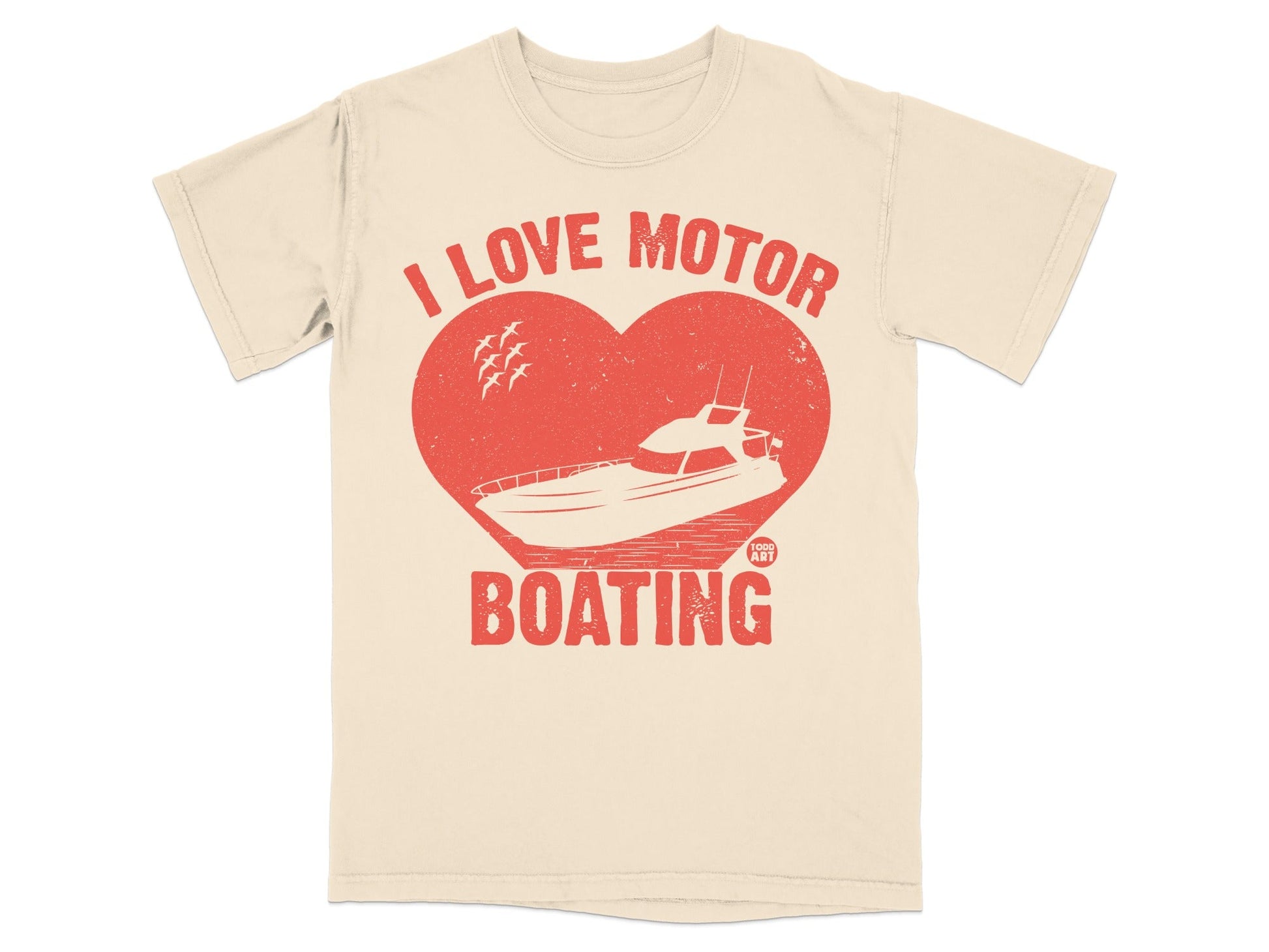 I Love Motor Boating Heart Graphic Design T-Shirt