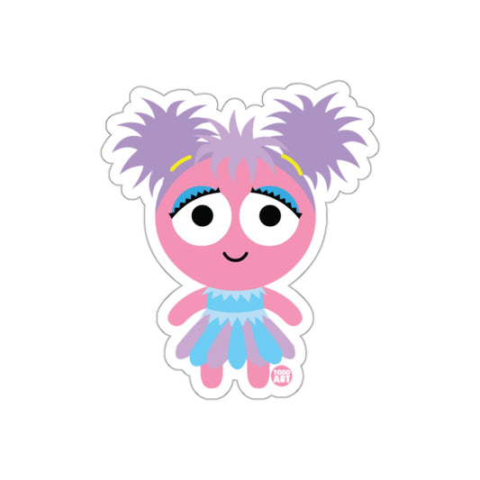 Cute Pink Cartoon Character Sticker Art Design