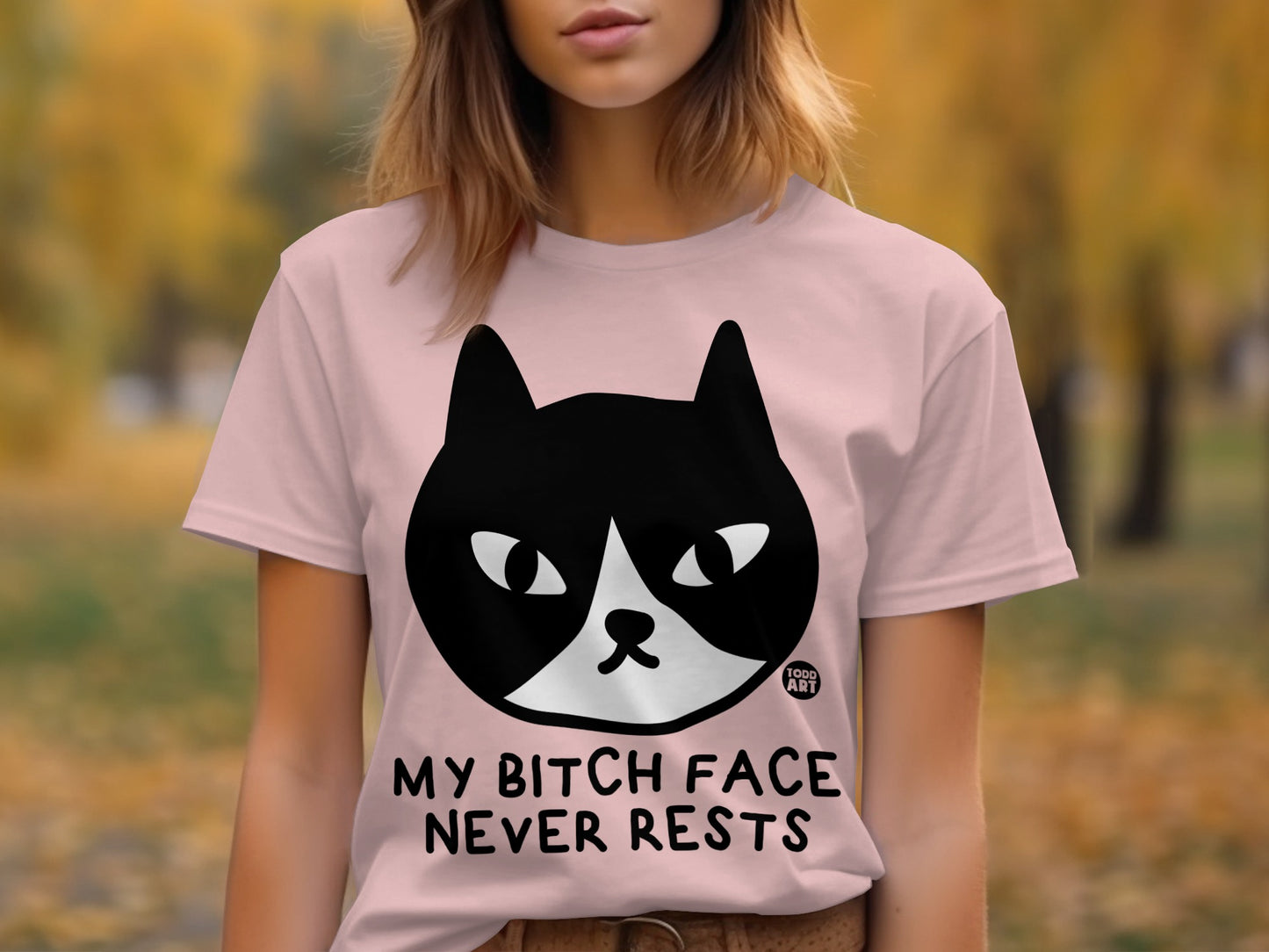 Cute Cat Face Funny Quote Graphic T-Shirt