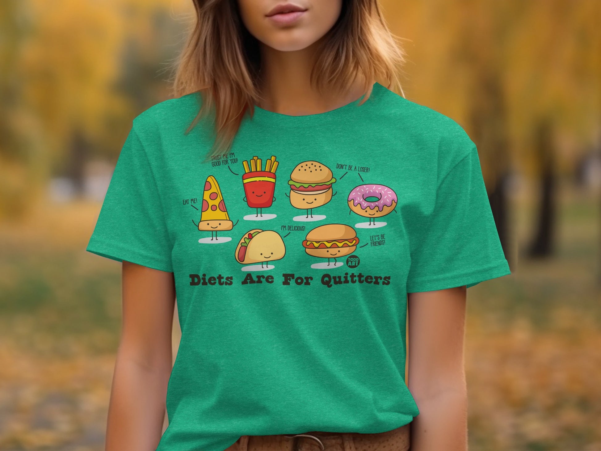 Diets Are For Quitters Fun Food Graphic T-Shirt