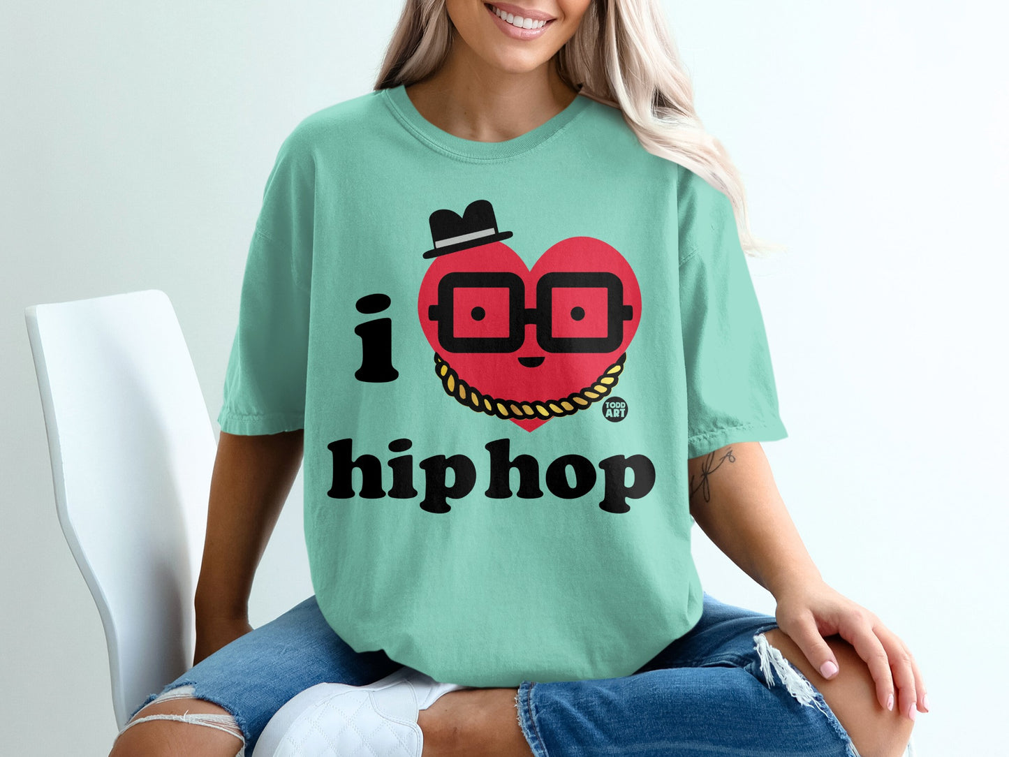 I Heart Hip Hop Graphic Tee Shirt with Glasses