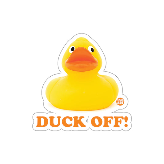 Duck Off with Yellow Rubber Duck Sticker