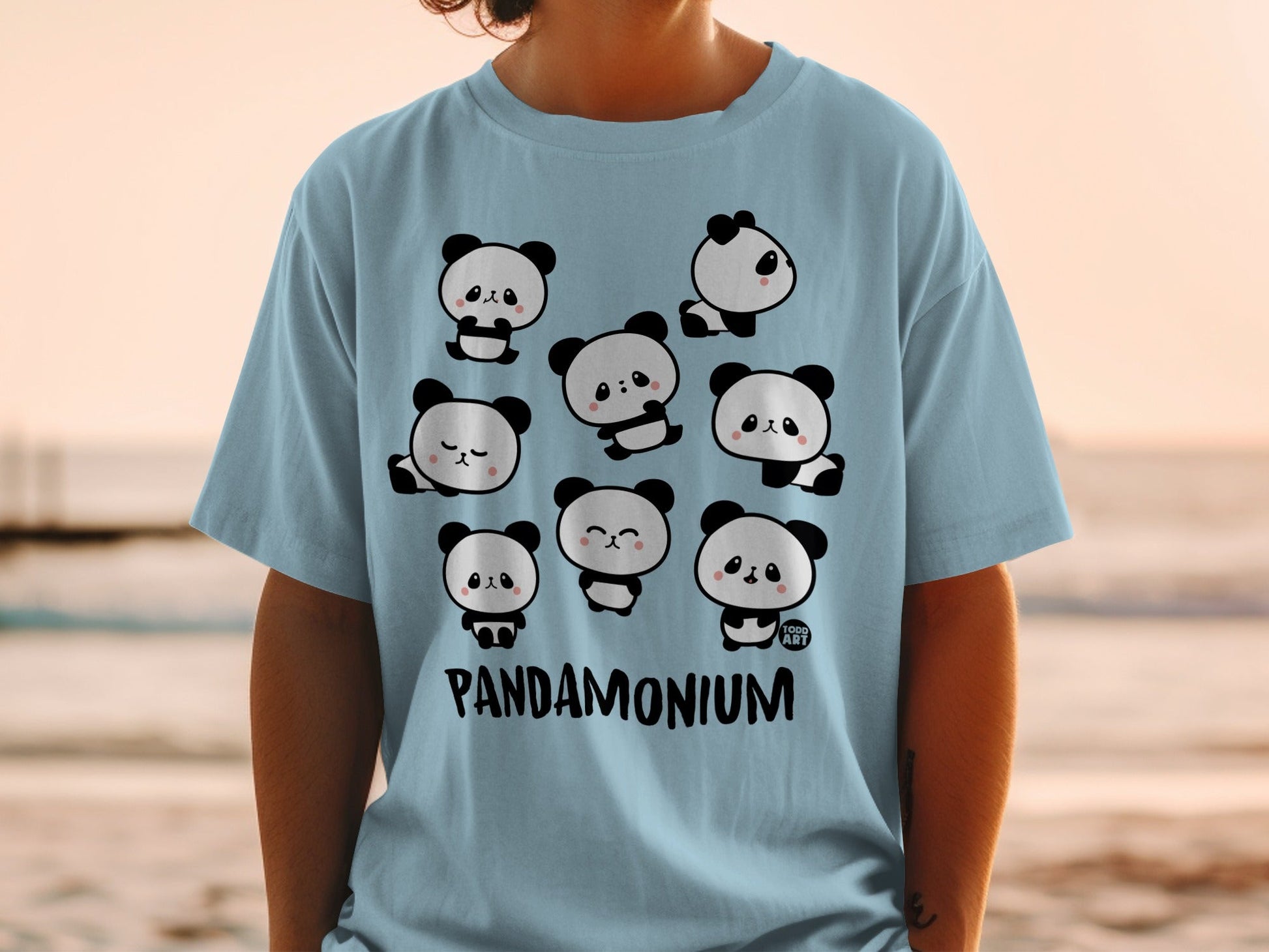 Adorable Pandamonium Design Graphic T-shirt Product