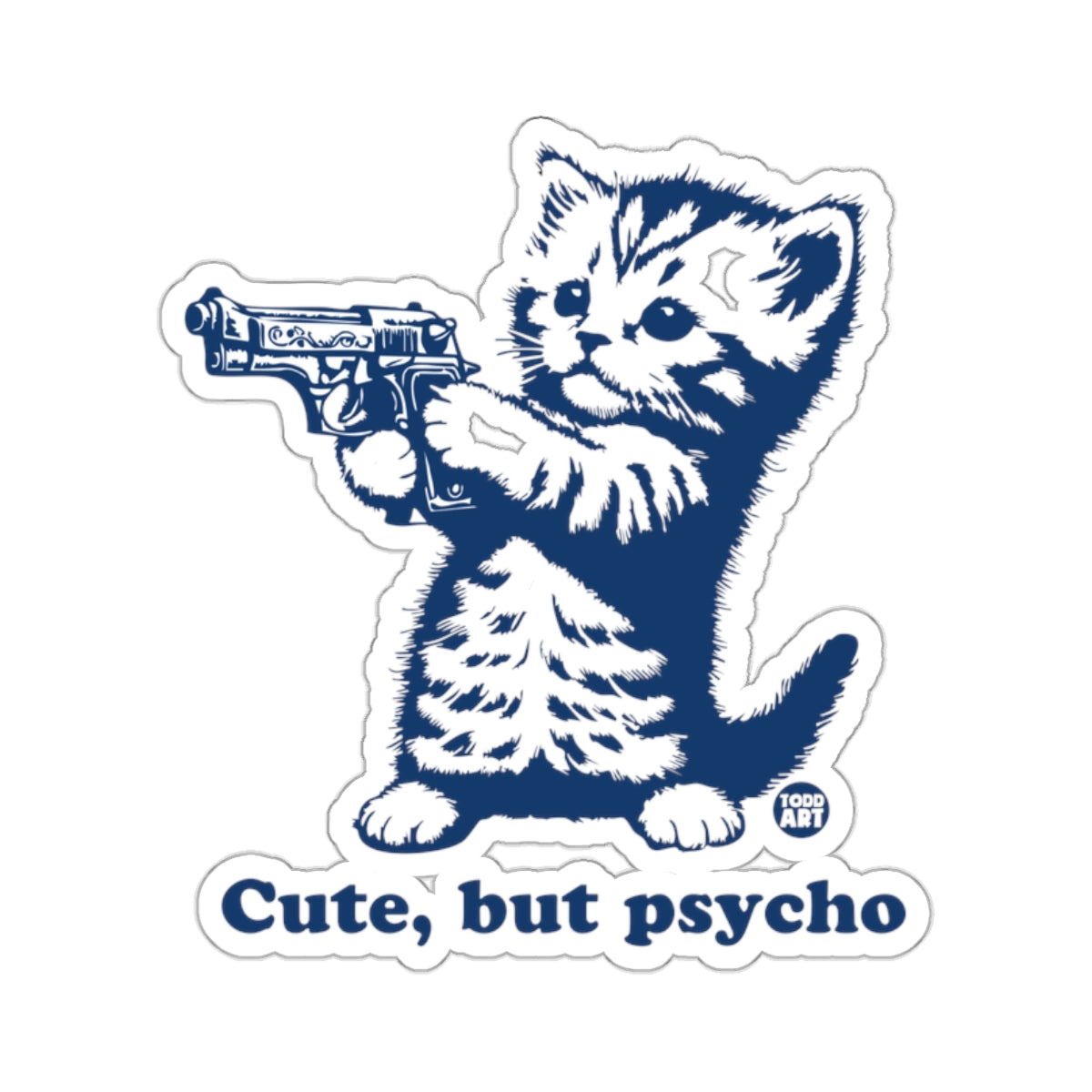 Cute but Psycho Kitten Holding Gun 