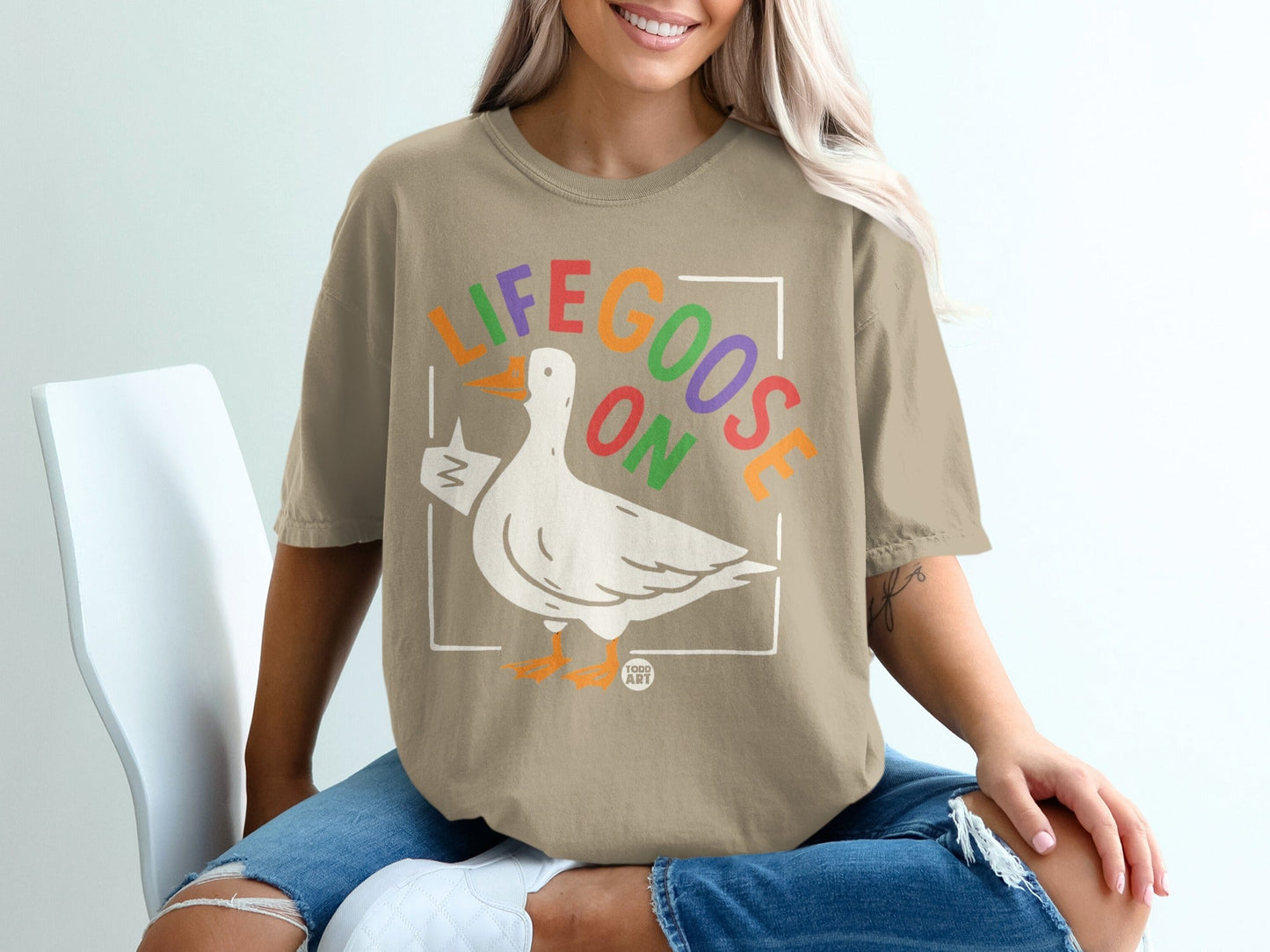 Life Goose On Graphic Tee Shirt for Everyday Wear