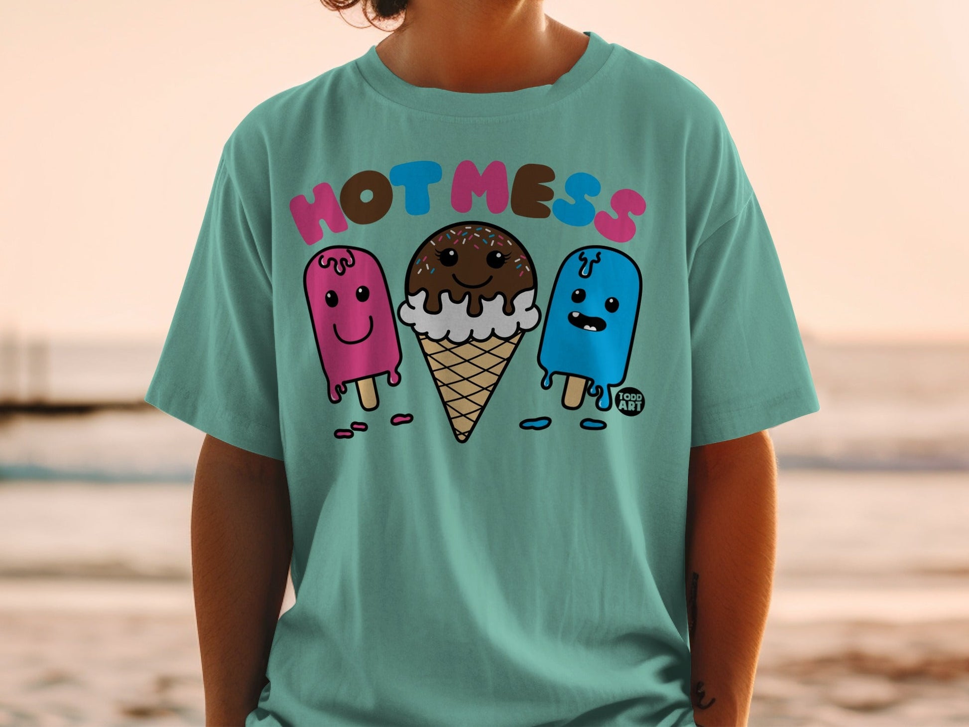 Hot Mess Ice Cream and Popsicle Characters Shirt