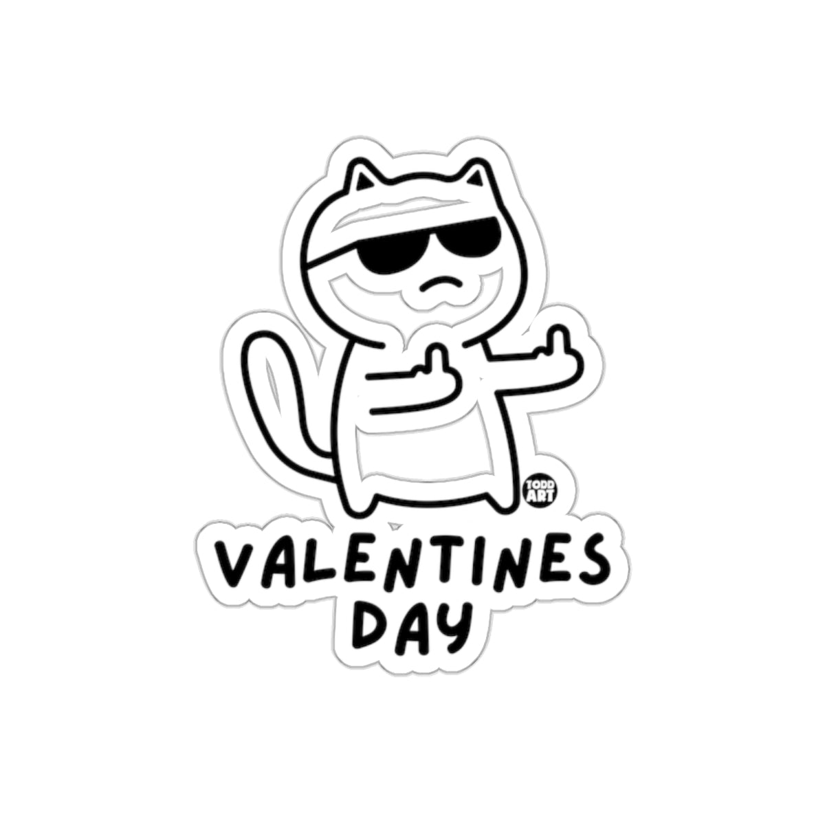 Cool Cat Valentines Day Sticker Top Choice Gift