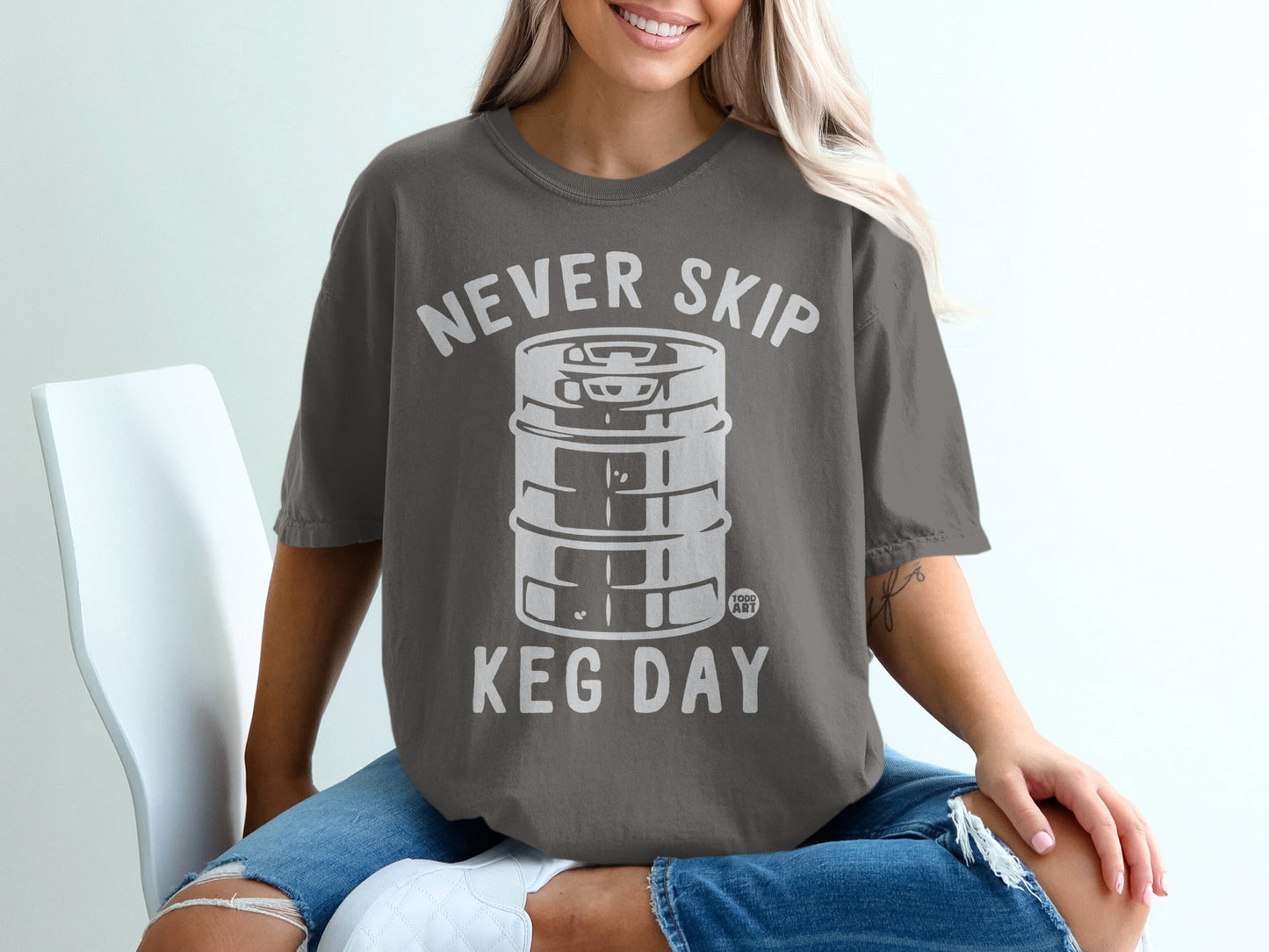 Never Skip Keg Day Graphic Tee Shirt