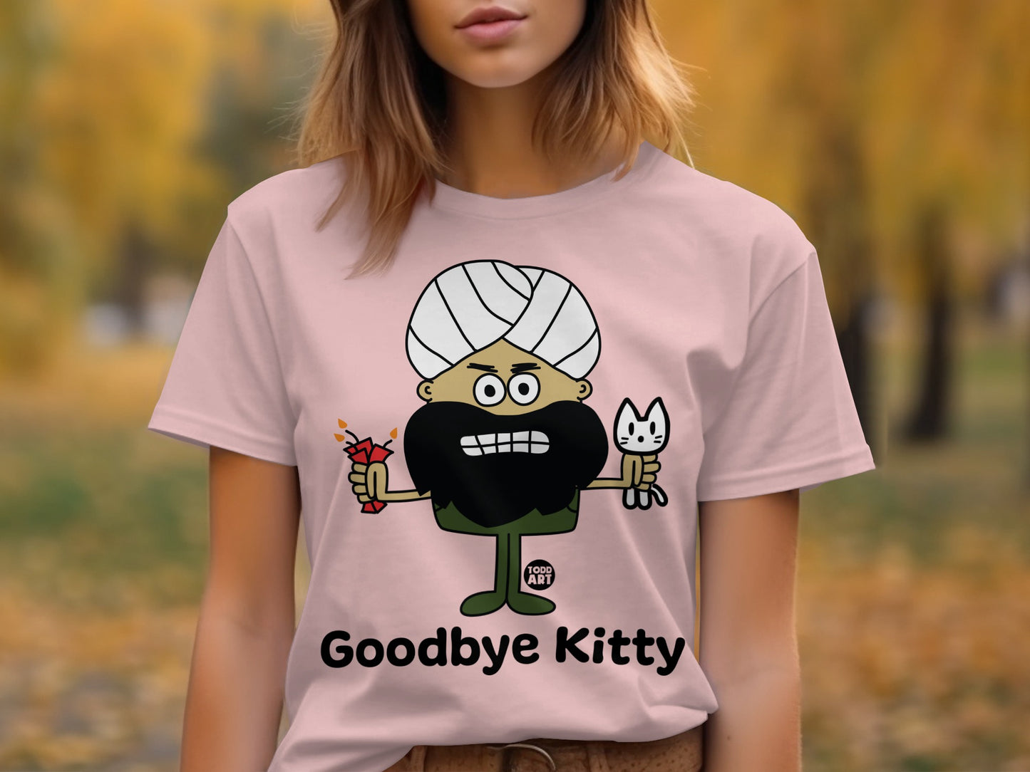 Goodbye Kitty Graphic Tee with Fun Illustration