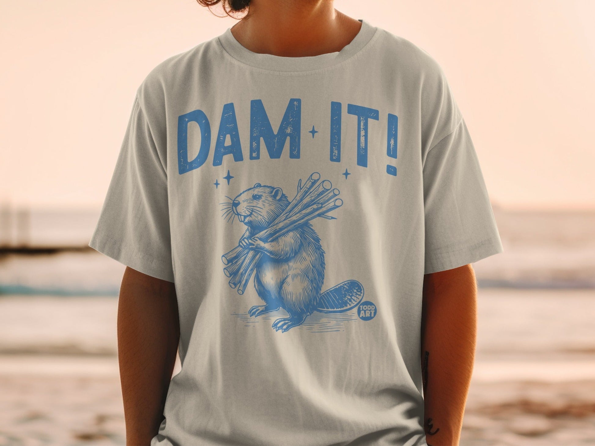 Dam It Beaver Graphic Tee with Humorous Design