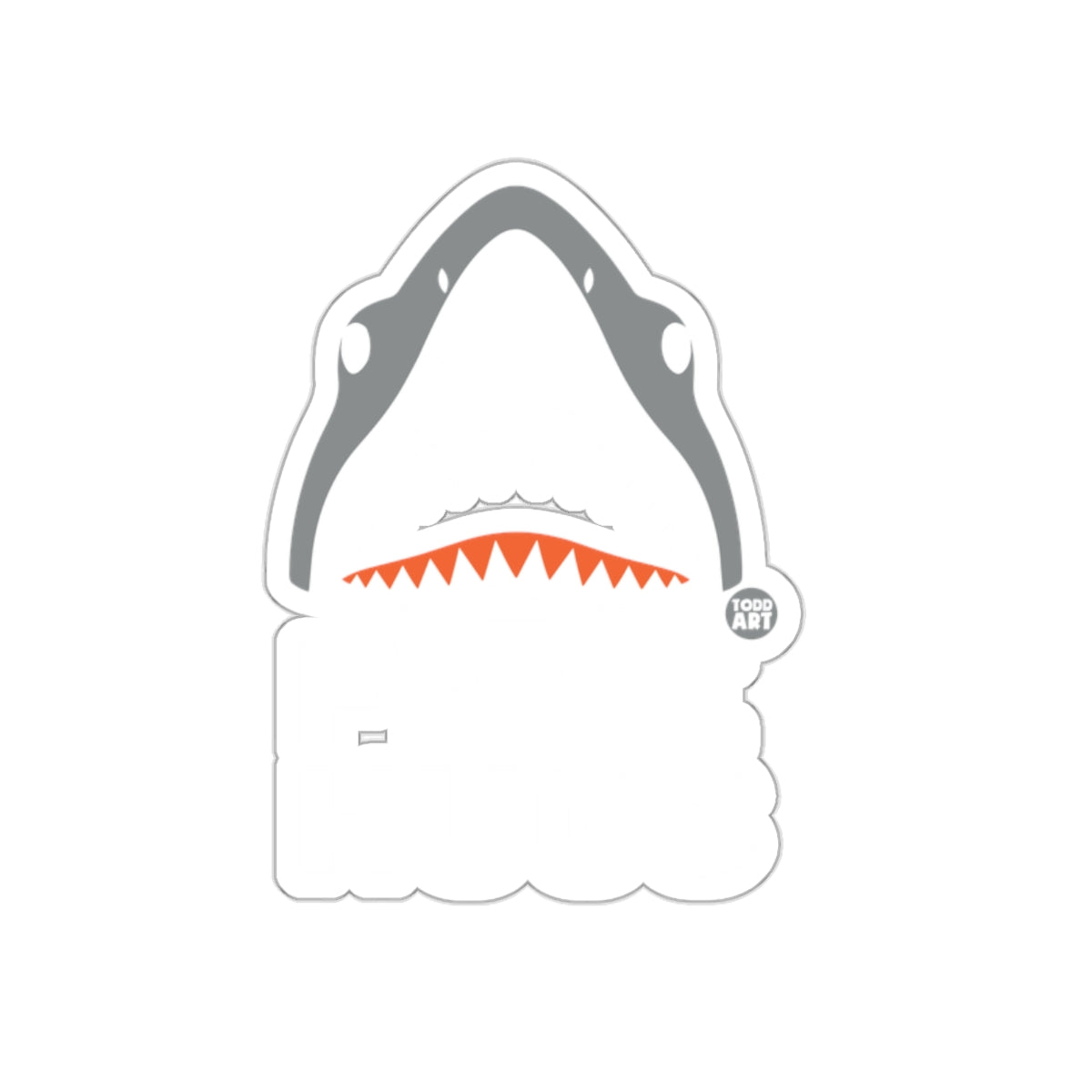 Free Hugs Shark Design with Teeth Funny Animal sticker